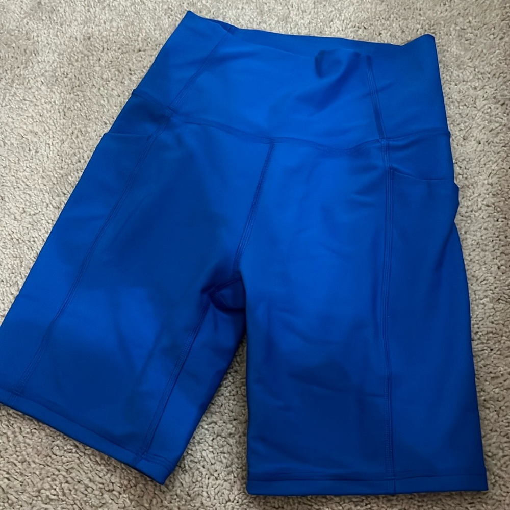 Blue biker shorts